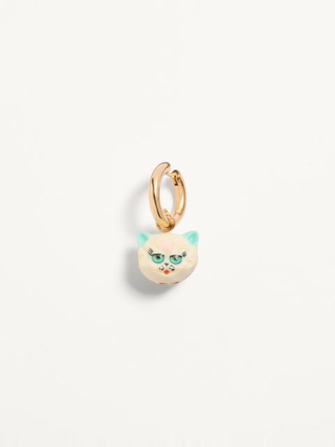 Valentino LE CHAT DE LA MAISON SINGLE EARRING IN METAL AND NYLON
