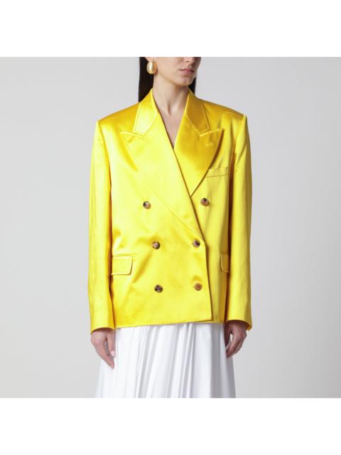 Dries Van Noten Dries Van Noten Double-Breasted Cotton Blend Jacket Shiny Yellow Women