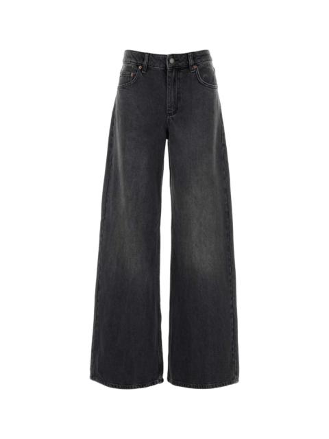 Marine Serre Black Denim Wide-leg Jeans