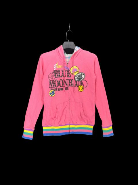 Other Designers Japanese Brand - Blue Moon Blue Fullprint Zip Up Hoodie #2752-106