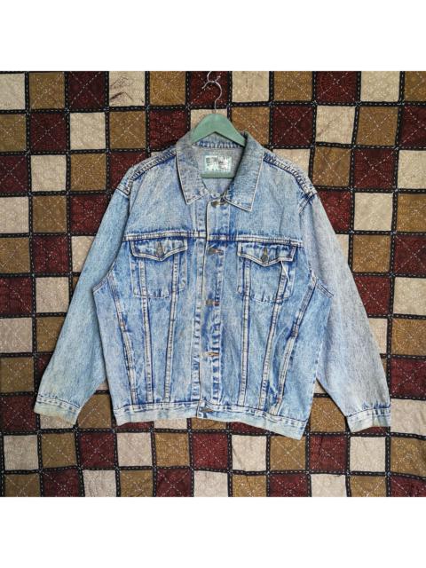 Japanese Brand - 💥Acid Wash Distressed Denim Trucker Size L