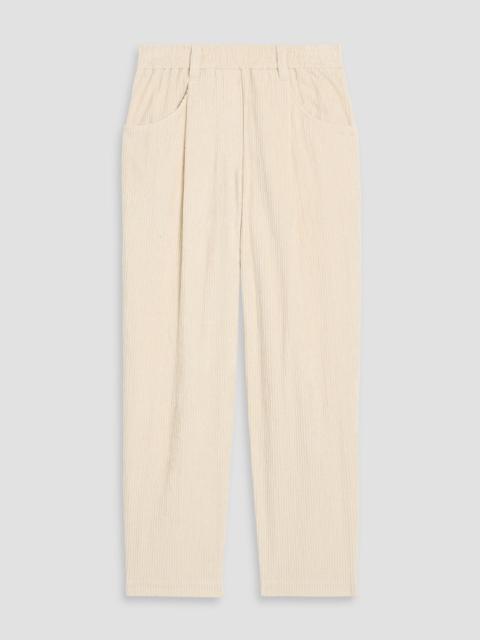 Brunello Cucinelli Pleated cotton-blend corduroy tapered pants