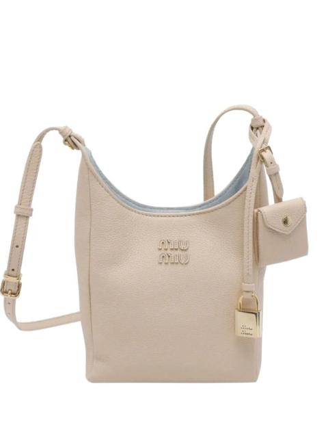 Miu Miu Miu Miu Women Leather Bucket Bag With Adjustable Shoulder Strap