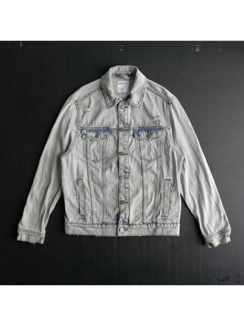 💥Bershka Distressed Denim Trucker Jacket