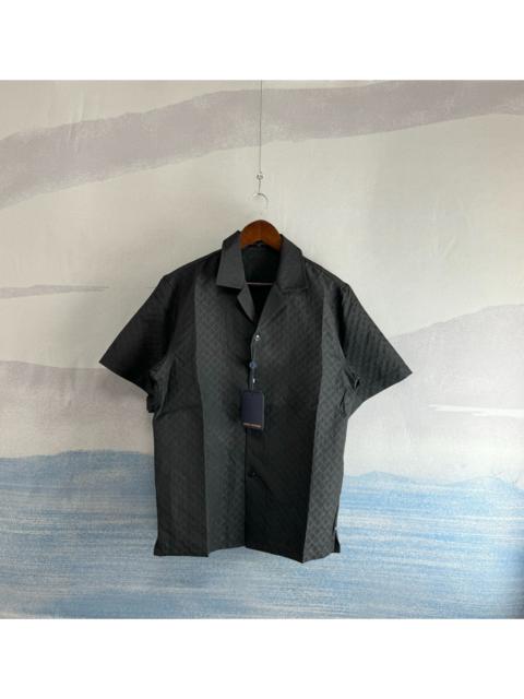 Louis Vuitton Louis Vuitton LV Black Silk Monogram Dark Pattern Short Sleeve Shirt
