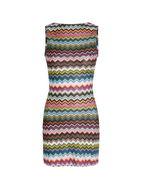 Missoni Missoni Zigzag Metallic-knit Cover-up Mini Dress