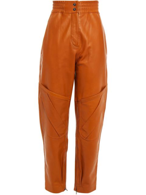 Acne Studios Pleated leather tapered pants