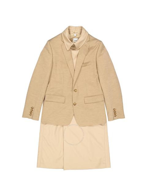 Burberry Burberry Men's Blazer Detail Cotton Twill Reconstructed Trench Coat In Soft Fawn