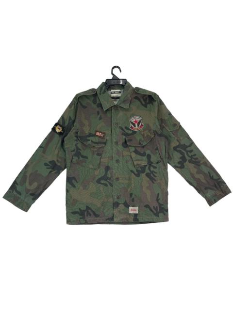 Other Designers Japanese Brand - Rare Back Number airborne military surplus camo shirt jacket