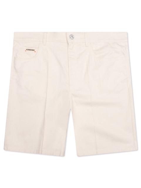 Marni DENIM SHORTS WITH TRUNAKAROO PLAQUE - BLUE