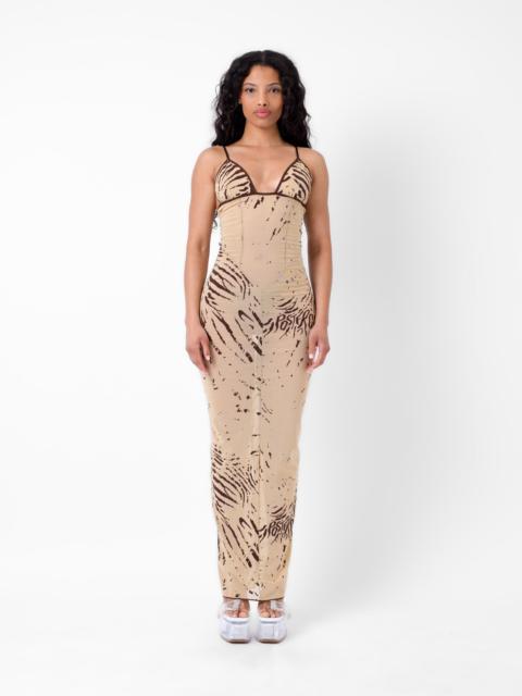 POSTER GIRL HUN DRESS BEIGE ZEBRA PRINT