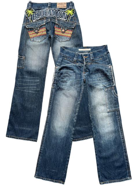 Other Designers Japanese Brand - Blue Moon Blue Distressed LowRise Straight Cut Jeans 31x32