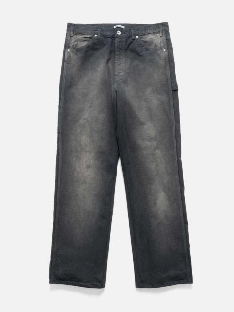 AURALEE Product Dyed Organic Cotton Duck Painter Pants Faded Black