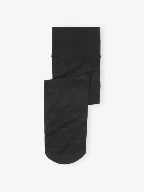 GANNI BLACK BUTTERFLY LACE SOCKS