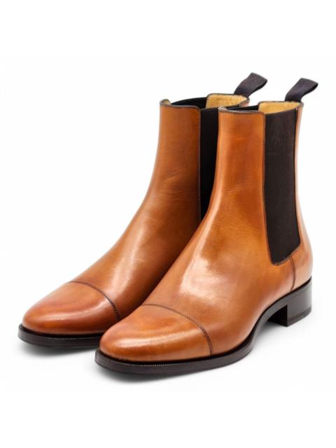Christian Louboutin Antonio Chelsea Leather Boots - Brown - EU 40 / US 7 $1350