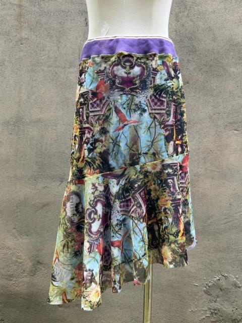 Jean Paul Gaultier 99SS Jean Paul Gaultier Flamingo Mesh Skirt Blue