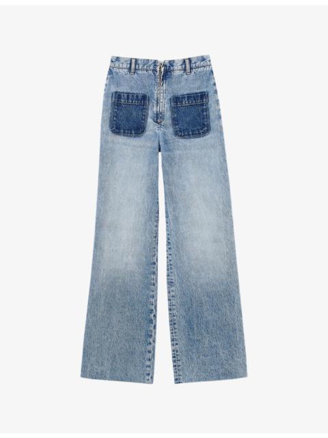 Sandro Flared-leg high-rise jeans