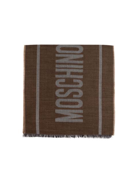 logo-detail wool scarf