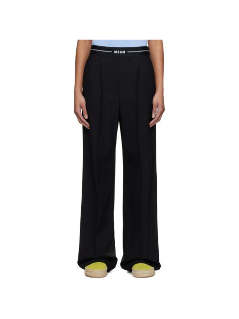MSGM Black Pleated Trousers