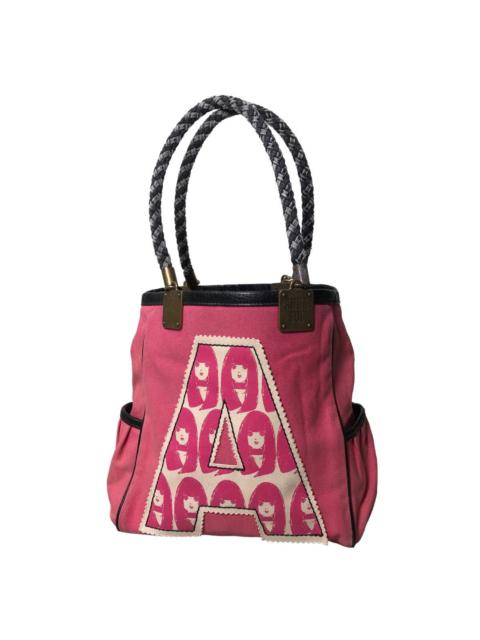Other Designers Designer - Vtg Anna Sui Mini Bag Patches Graphics Punk Pop Art