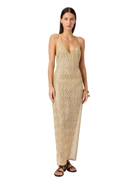 Missoni Missoni Long Mesh Cover-up With Zigzag Pattern And Sequins in Gold at Nordstrom