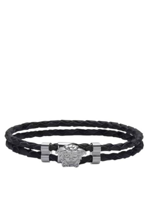 VERSACE Versace La Medusa Double Braided Leather Bracelet