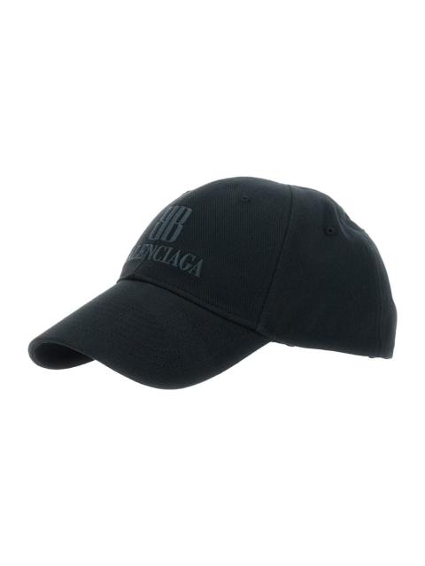 BALENCIAGA Balenciaga Men Black Baseball Cap With Logo Lettering On The Front In Cotton Man