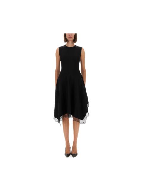 Alexander McQueen Asymmetrical Dress With Lace Detailing