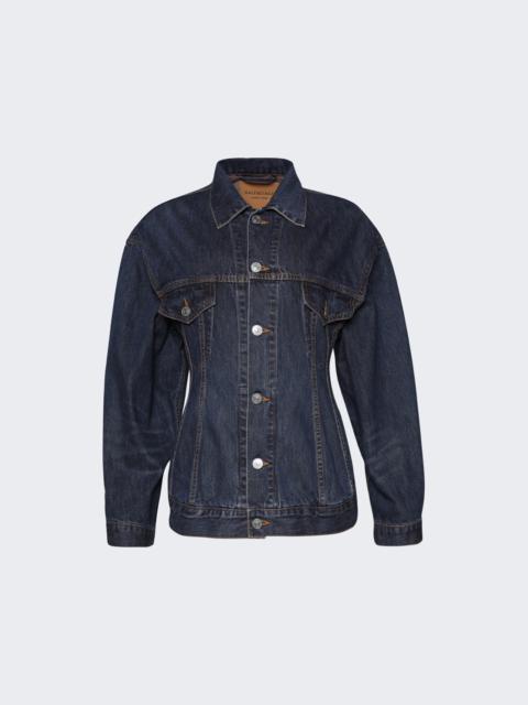 BALENCIAGA Hourglass Denim Jacket Dark Indigo