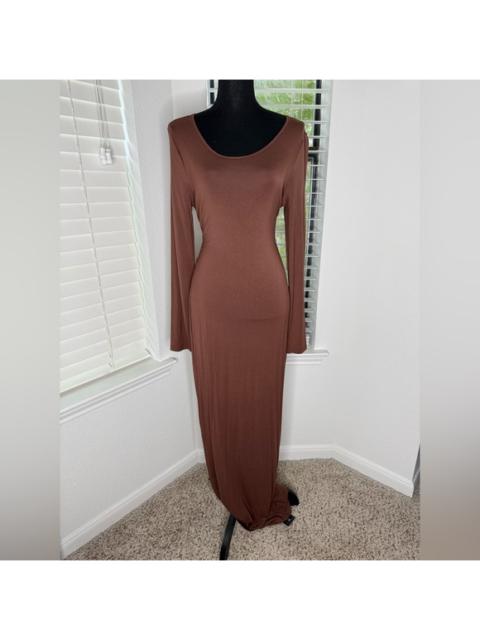 Other Designers SHEIN Chocolate Long Sleeve Maxi Dress