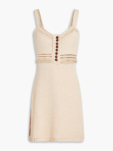 rabanne Crocheted cotton mini dress