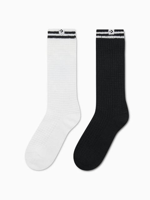 Converse 2-Pack Waffle Knit Varsity Crew Socks
