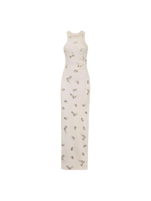 floral-embellished maxi dress