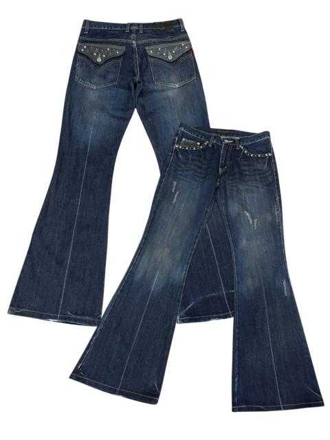 Other Designers Morgan Homme Vintage Studded Charcoal Super Flare Jeans