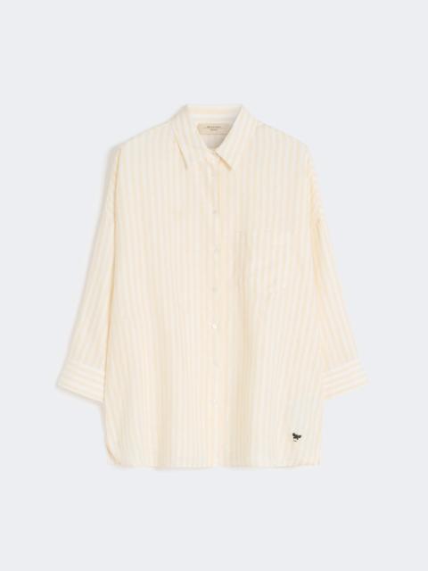 WEEKEND Max Mara Striped linen canvas shirt - LIGHT YELLOW