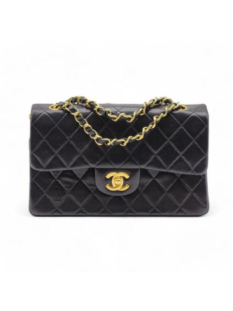 Chanel Classic Small Doubleflap Shoulder Bag - Lambskin Gold Hardware - Black