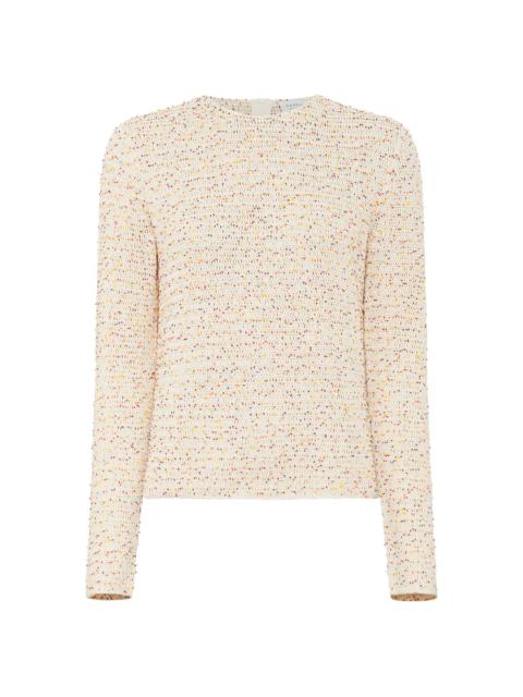 GABRIELA HEARST Galene Knit Sweater in Ivory Multi Beaded Cashmere
