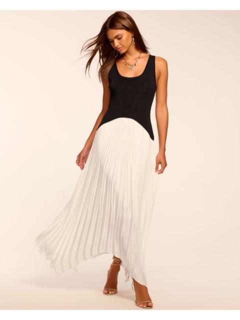RAMY BROOK Davinia Knit Combo Pleated Maxi Dress