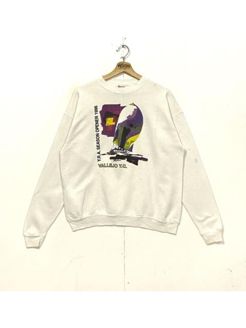 Other Designers Vintage 90 Hanes Sweatshirt Pullover Crewneck Spellout White