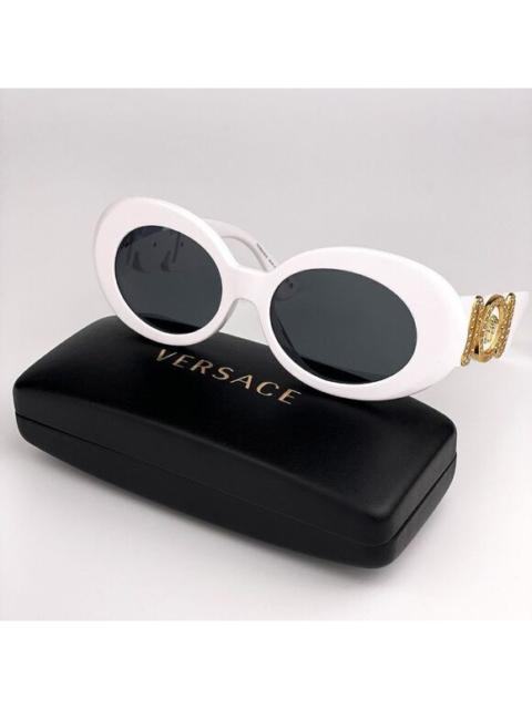 VERSACE NEW Versace VE4426BU 314/87 MAXI MEDUSA BIGGIE White Dark  Gray Oval Women