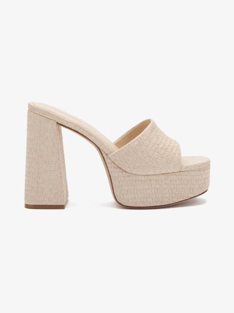 Larroudé Dolly Mule In Natural Raffia