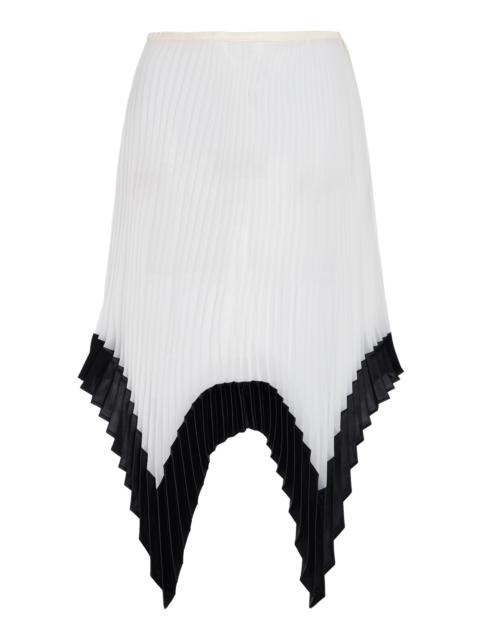 S.S.DALEY Edith Pleated Silk Midi Skirt black/white