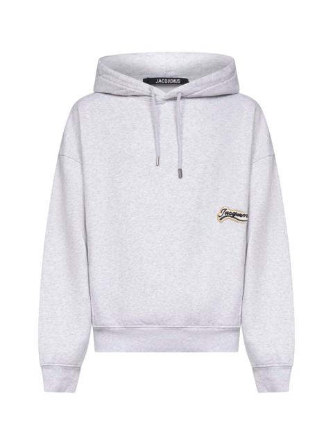 Jacquemus Men Grey Varsity Embroidery Hoodie