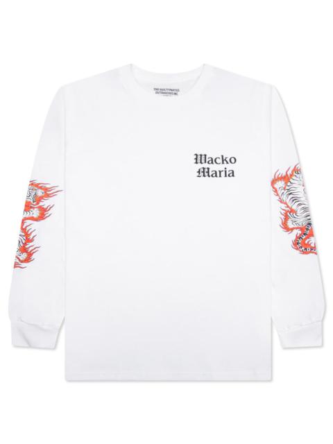 WACKO MARIA TIM LEHI CREWNECK L/S T-SHIRT TYPE-1 - WHITE