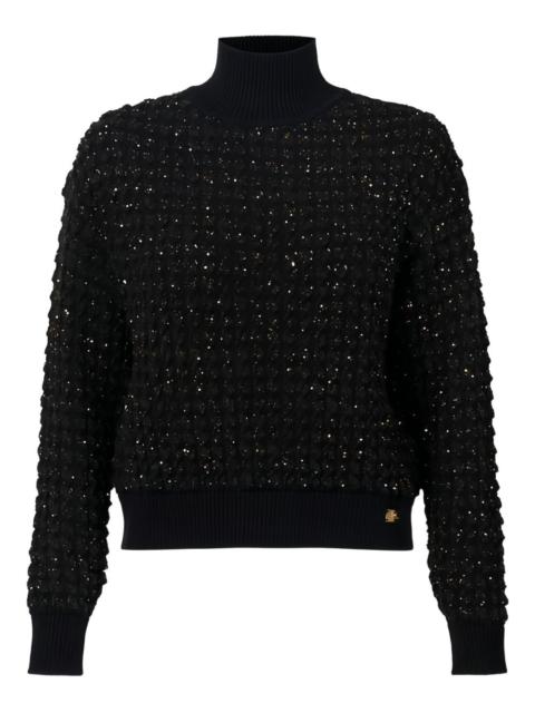 ELISABETTA FRANCHI high-collar bouclé sweater