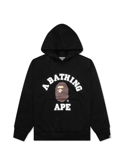 A BATHING APE® COLLEGE PUFFY RELAXED FIT PULLOVER HOODIE - BLACK