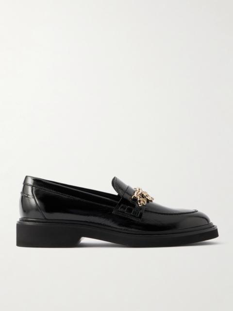 Roger Vivier Viv Rangers Embellished Patent-leather Loafers