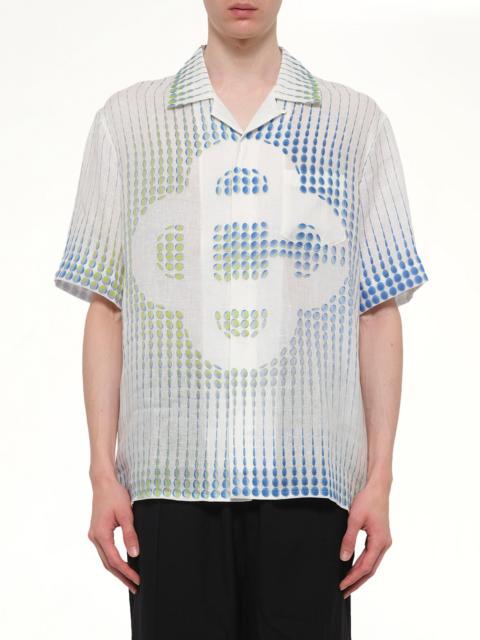 CASABLANCA Pills Cuban Collar SS Shirt in White