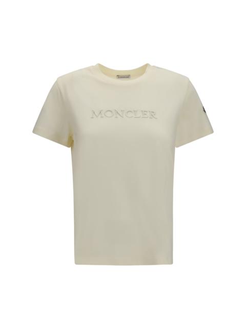 Moncler Moncler Women Cotton T-Shirt With A Tone On Tone Embroidered Logo
