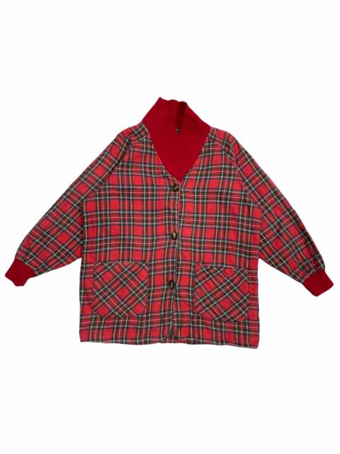 Other Designers Designer - VINTAGE MITSUMINE RED TARTAN BUTTON JACKET